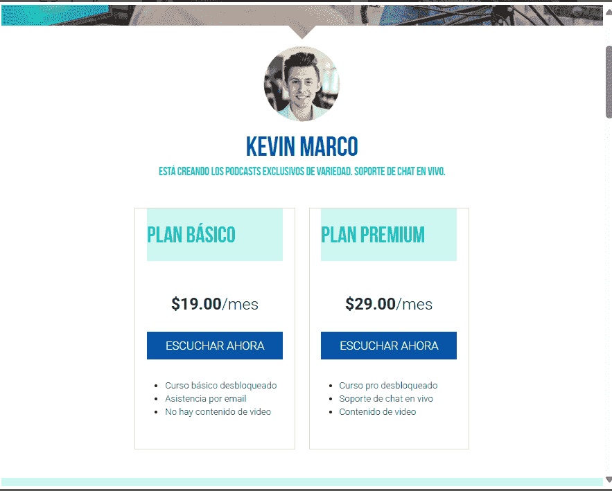 Plantilla de Podcast de Strikingly