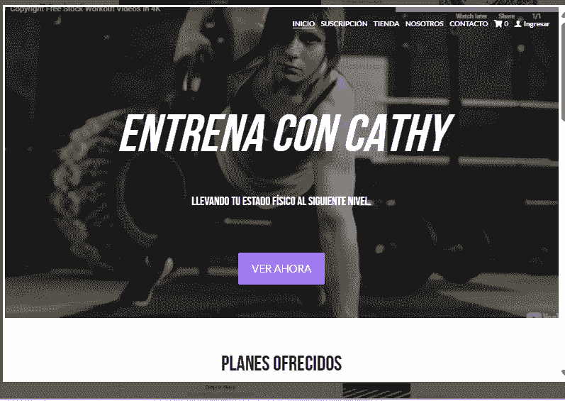 Plantilla de sitio web de membresía de Train with Cathy