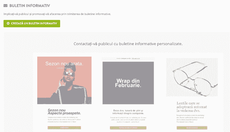 Funcționalitatea newsletter-ului Strikingly