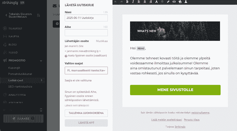 Personoitua markkinointia Strikinglyllä - sähköpostimarkkinoinnin integraatio