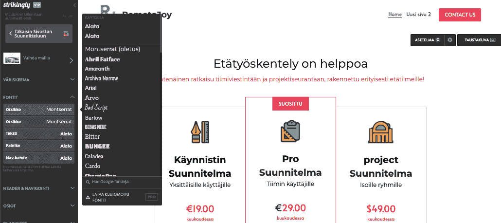 Verkkosivujen suunnittelun inspiraatiota - Rakenna mestariteoksesi Strikinglyllä - minimalistisista asetteluista rohkeisiin typografiavalinnaisiin