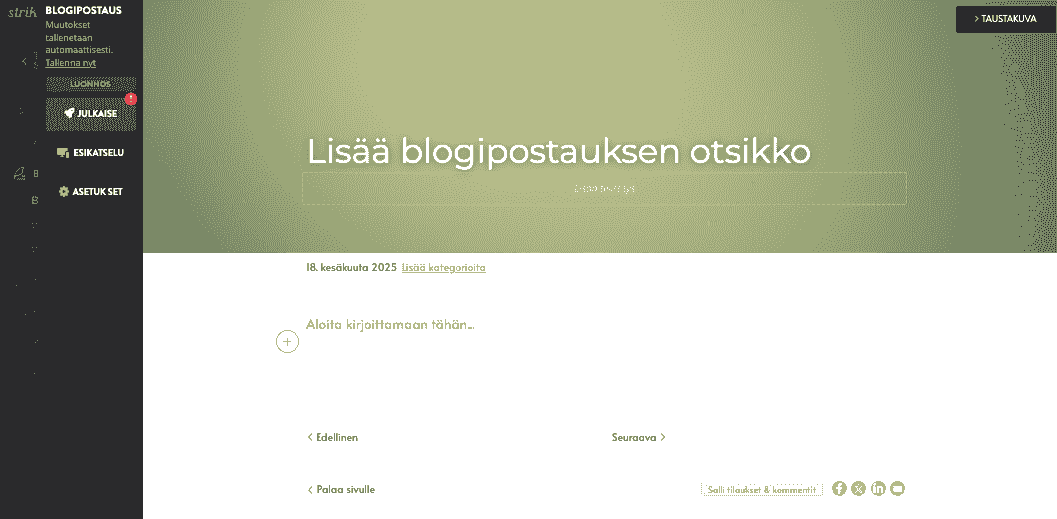 Strikingly Blogi Editori