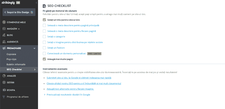 Programează-ți postarea pe blog - Blogging cu Strikingly - Optimizare SEO