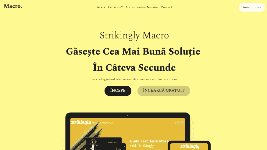 Șablon Macro cu cereri de acțiune