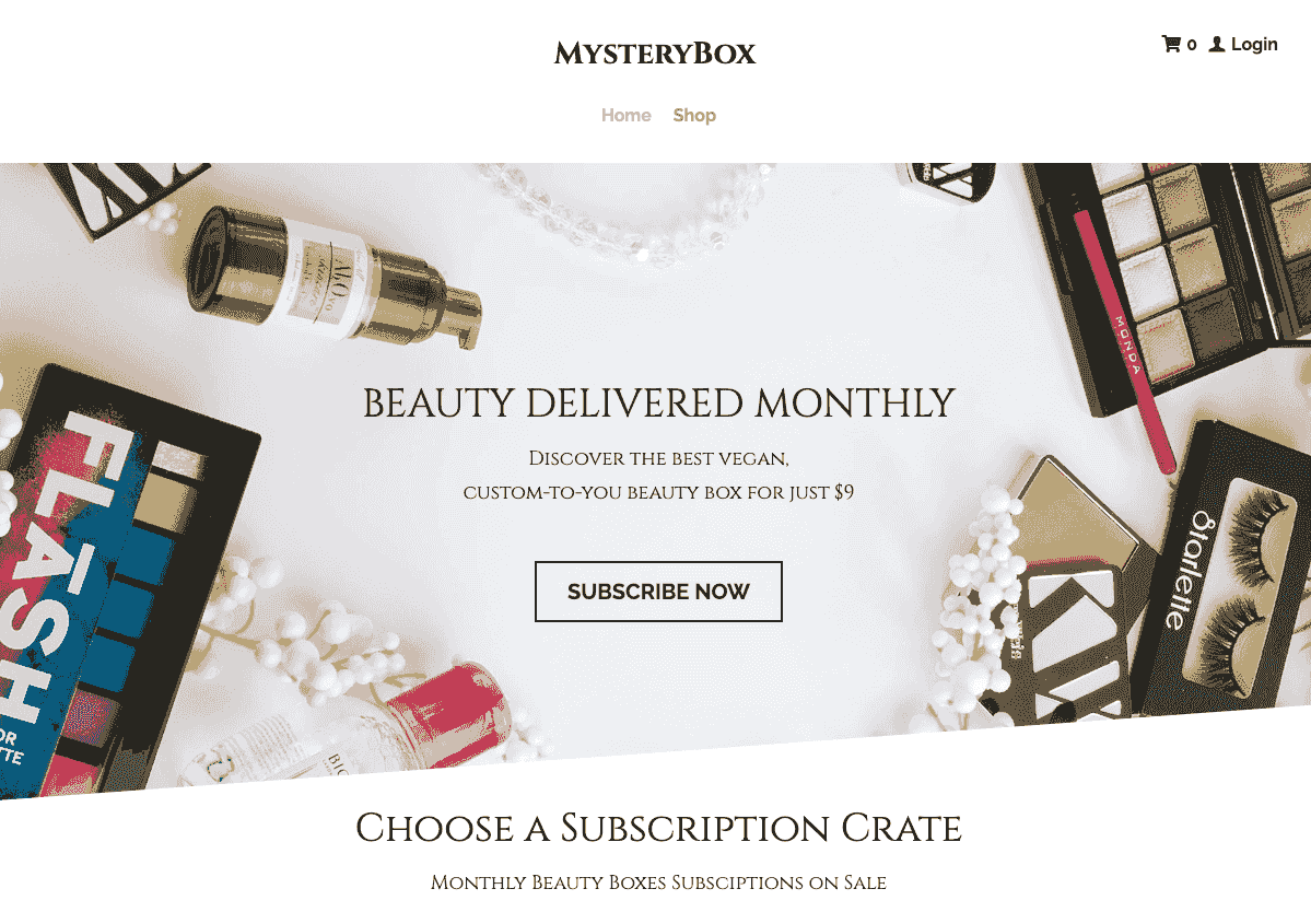 Szablon Mystery Box Online Retail od Strikingly