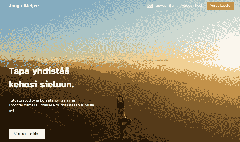 Yoga Studio Blogi -malli Strikinglyltä