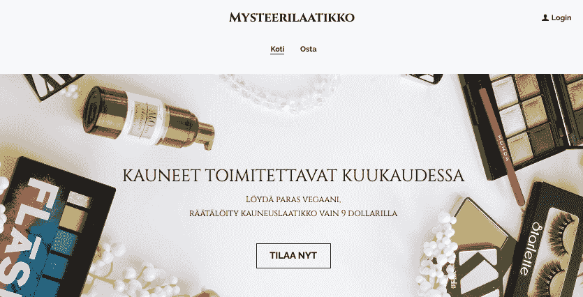 Mystery Box Verkkokauppa-malli Strikinglyltä