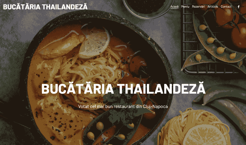 Șablon de bucătărie thailandeză de la Strikingly