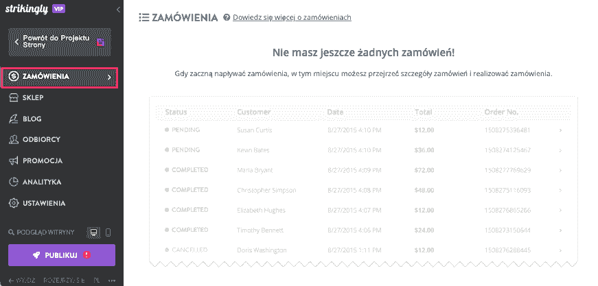 Jak wdrożyć strategię wysyłki z Strikingly - Zintegruj informacje o śledzeniu