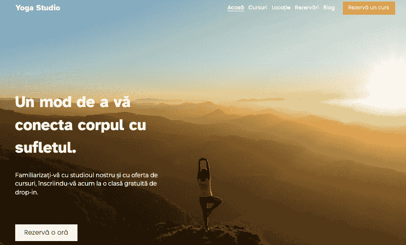 Șablon de blog pentru studio de yoga de la Striktingly