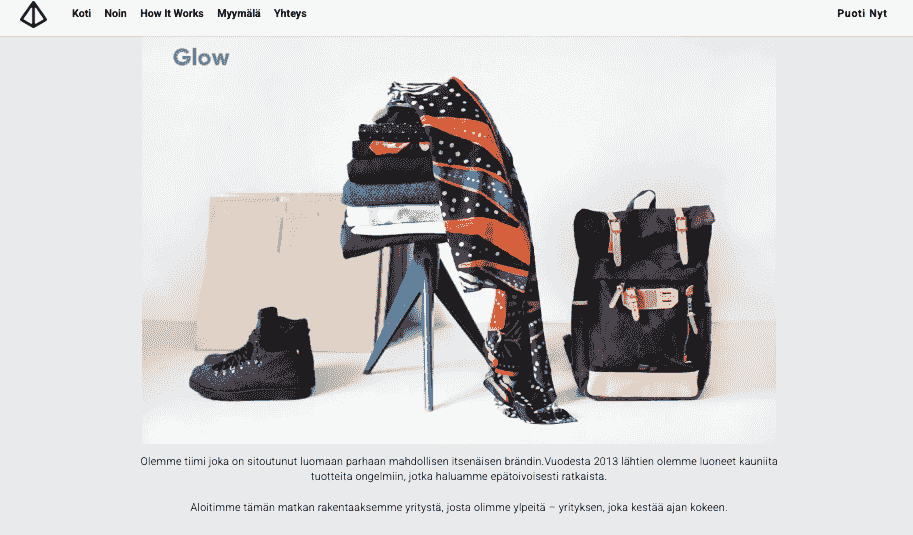 Glow Online Store Template from Strikingly