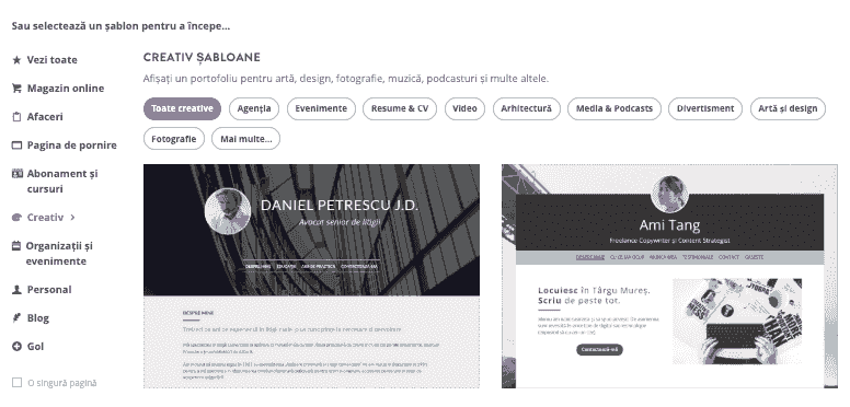 Inspirație pentru designul site-urilor web - Construiește-ți capodoperă cu Strikingly - Cu șabloane personalizabile