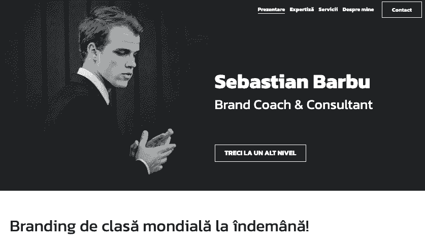 Șablon de consultanță în management Brand Coach de la Strikingly