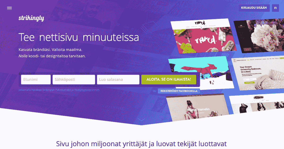 Silmiinpistävä laskeutumissivu