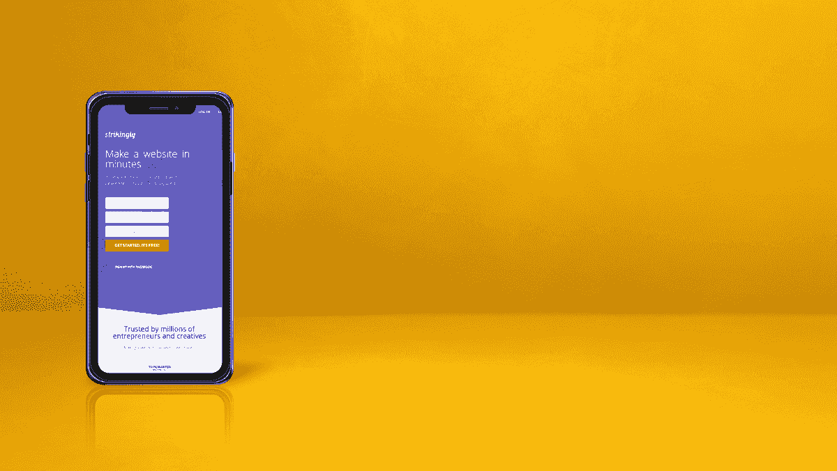 Strikingly Strona docelowa na urządzeniu mobilnym