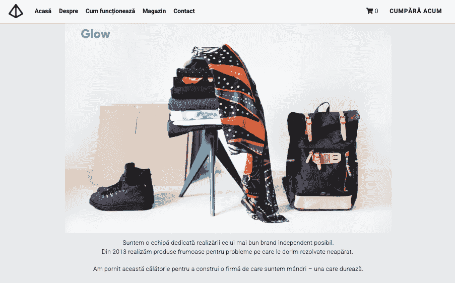 Șablonul Glow Online Store de la Strikingly