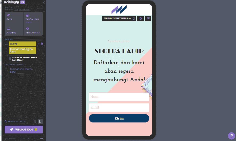 Editor Situs Web yang Sangat Mobile