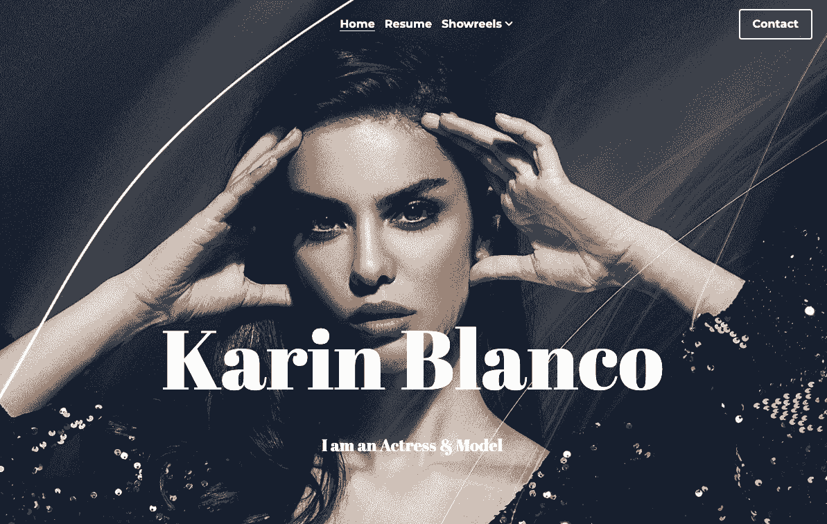 Szablon Karin Blanco ze Strikingly