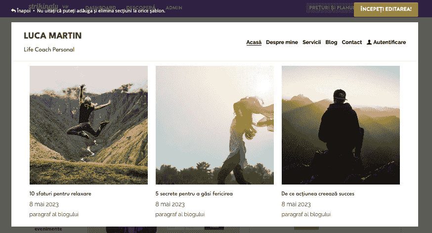 Conștientizarea mărcii - valorificarea platformei de blogging Strikingly pentru crearea de conținut