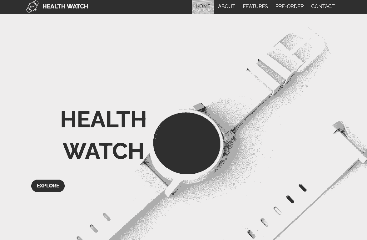 Szablon sklepu wirtualnego Health Watch od Strikingly