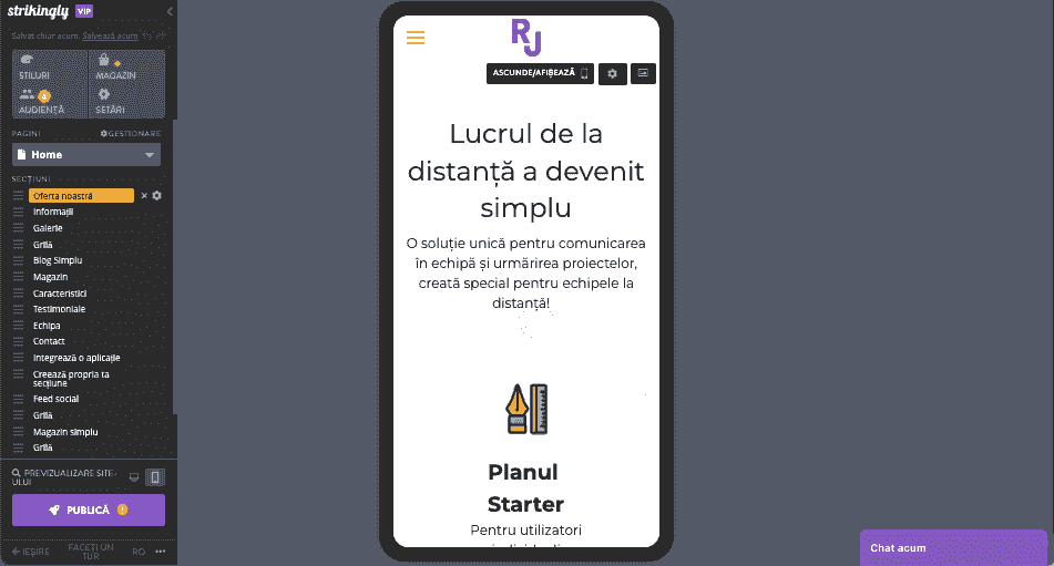 Îmbunătățirea frumuseții fotografiilor de nuntă cu Strikingly - optimizare pentru mobil