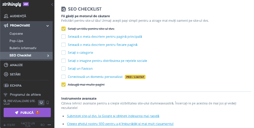 Cum te poate ajuta Strikingly cu planificarea ta financiară - optimizare SEO