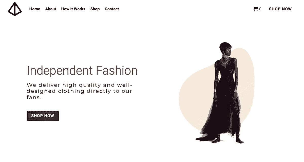 Szablon Glow Clothing Store od Strikingly