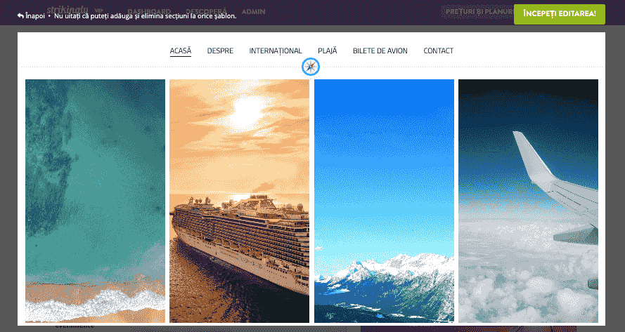 idei creative de site-uri web - Sistemul inovator de grilă Strikingly