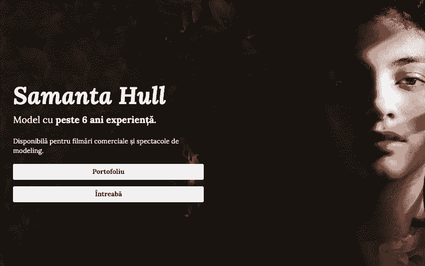 Șablon Samantha Hull de la Strikingly