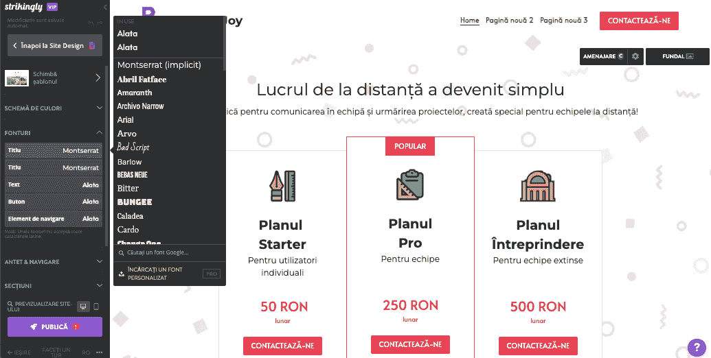 Strikingly pentru un design de blog eficient și antrenant - personalizează culorile și fonturile