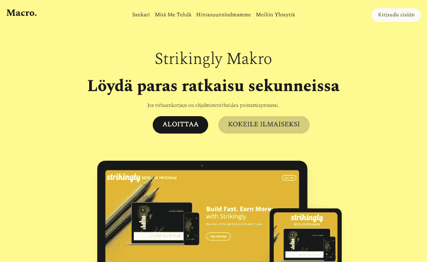 Makro Verkkosivuston Malli Strikinglyltä