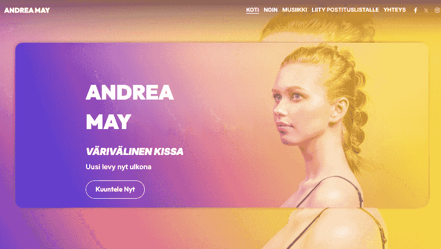 Andrea May Template from Strikingly