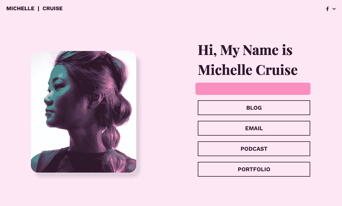 Szablon Michelle Cruise od Strikingly