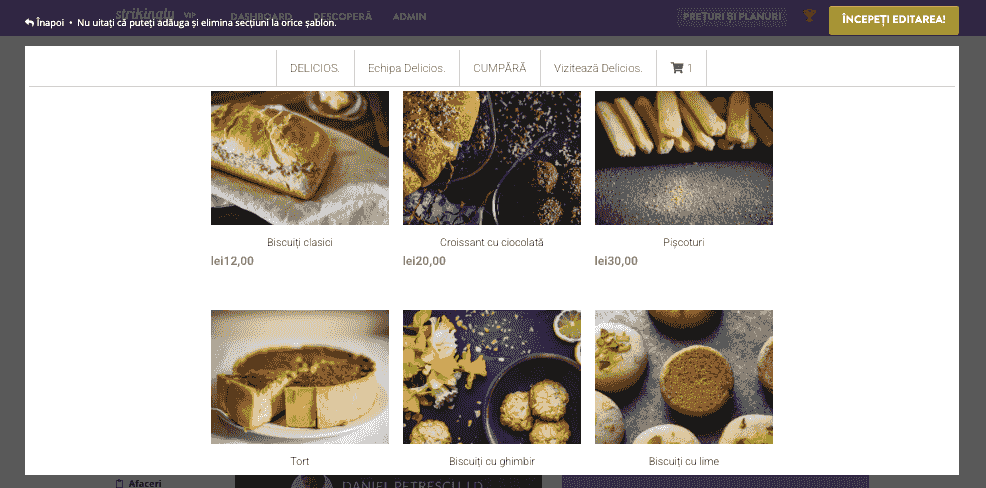 Funcții ale site-ului web - Funcțiile Strikingly se extind și la soluțiile de comerț electronic