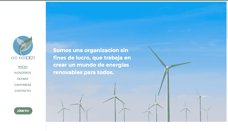 GoGreen Sin Fines de Lucro Plantilla de Sitio Web de Strikingly
