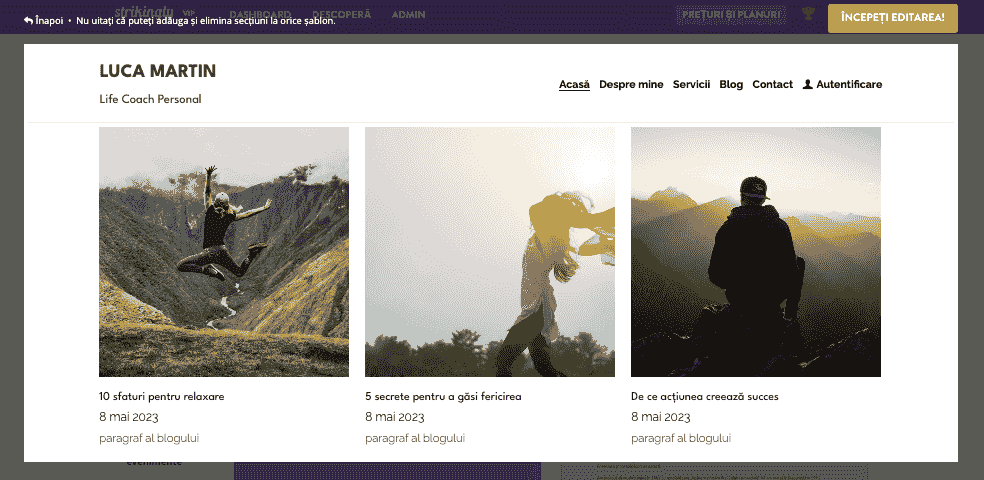 Cum să construiești un site web de blog uimitor cu Strikingly - Creează secțiuni de blog