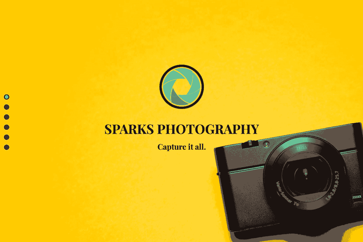 Sparks Photography Template from Strikingly