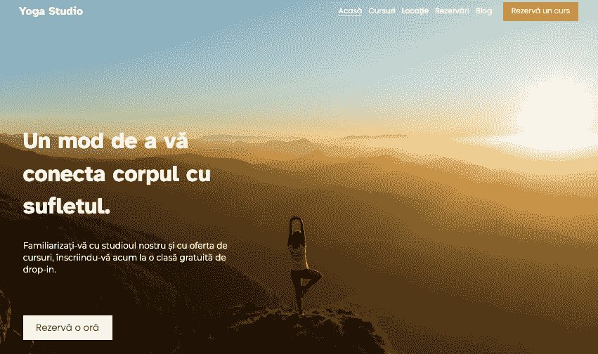 Yoga Studio Website Template from Strikingly