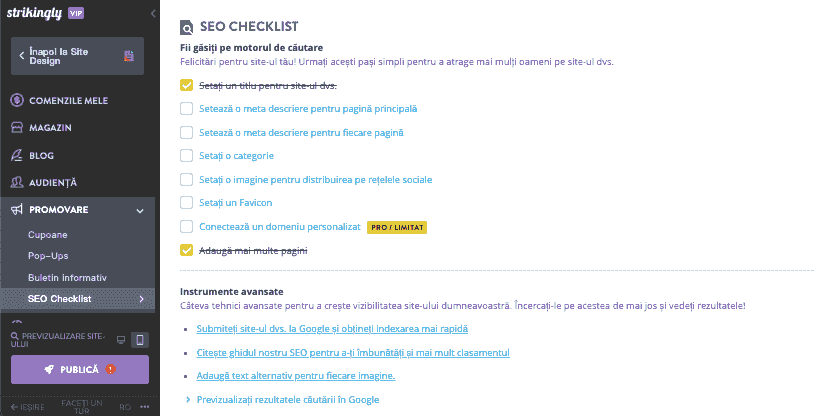 Rolul Strikingly în deținerea de afaceri de succes - Instrumente SEO