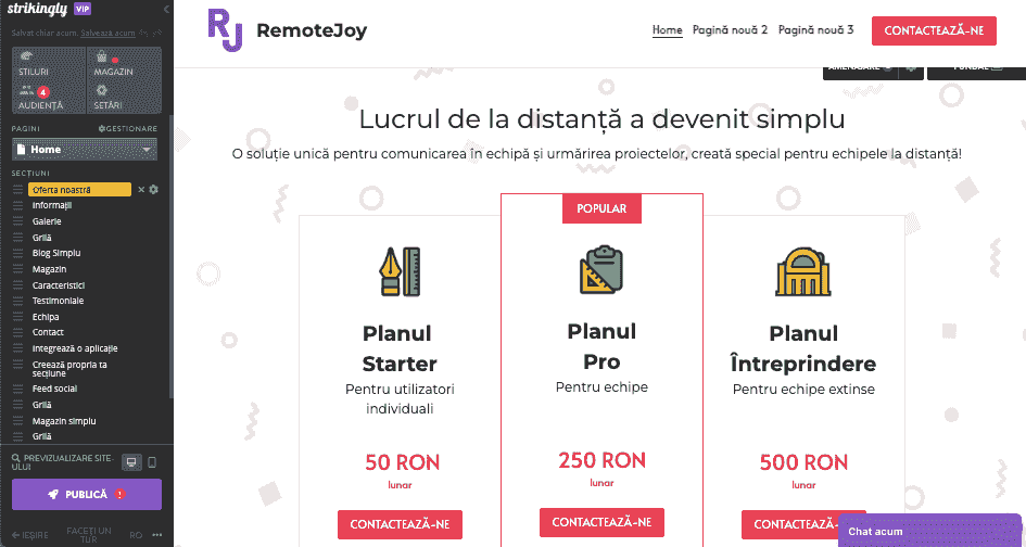 Rolul Strikingly în gestionarea și deținerea mai multor afaceri - blogging integrat