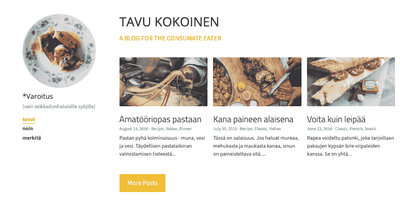 Byte-kokoinen blogimalli Strikinglyltä