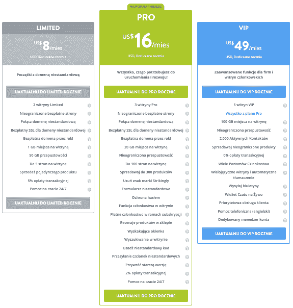 Strikingly For Solopreneur – Zarejestruj się i wybierz plan