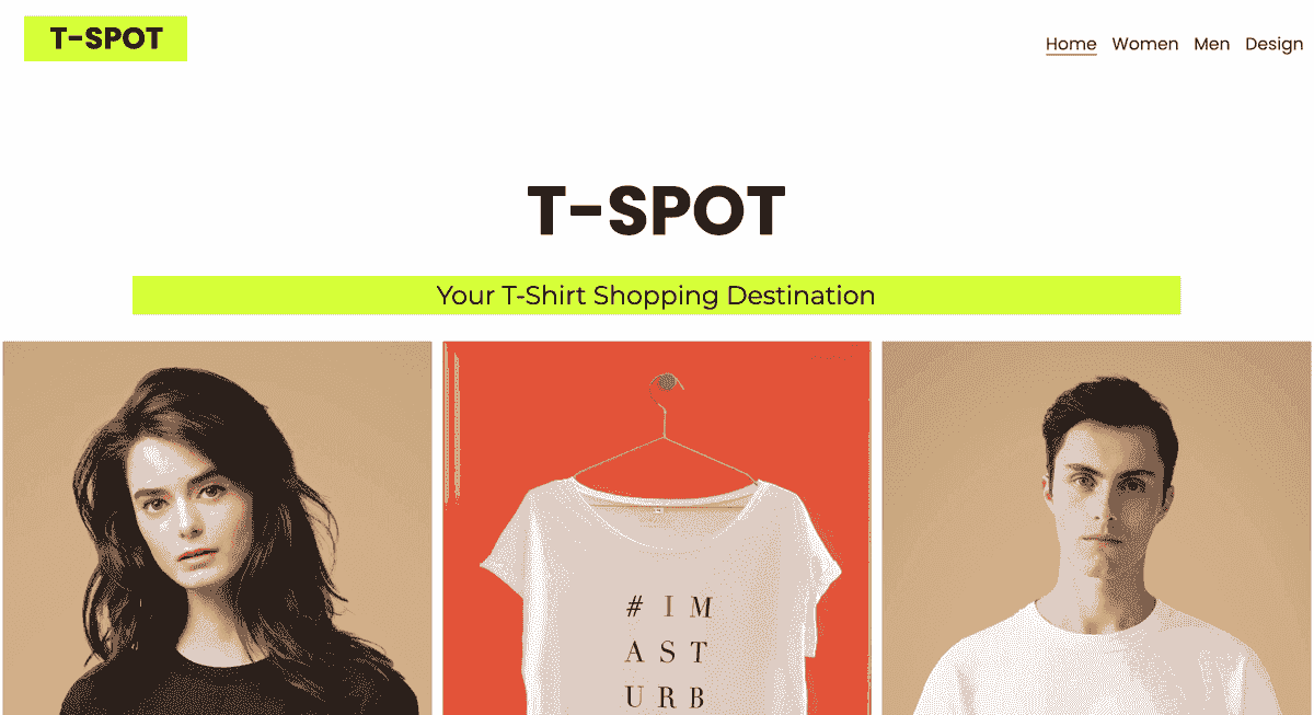 Plantilla de tienda online T-Spot de Strikinglly