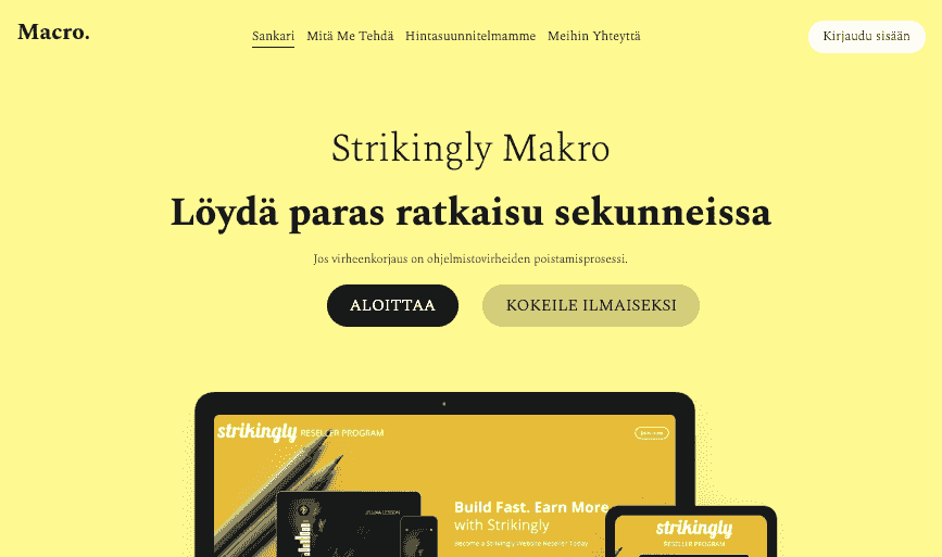 Makromalli Strikinglyltä