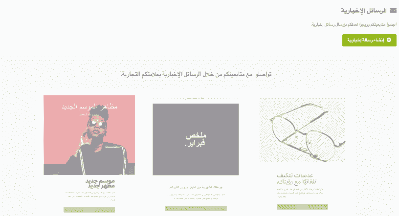ميزة النشرة الإخبارية بعلامة Strikingly التجارية