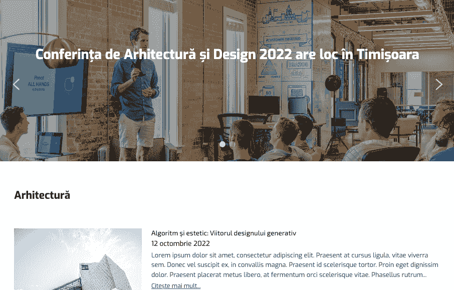 Șablonul pentru revista online Design Corner de la Strikingly