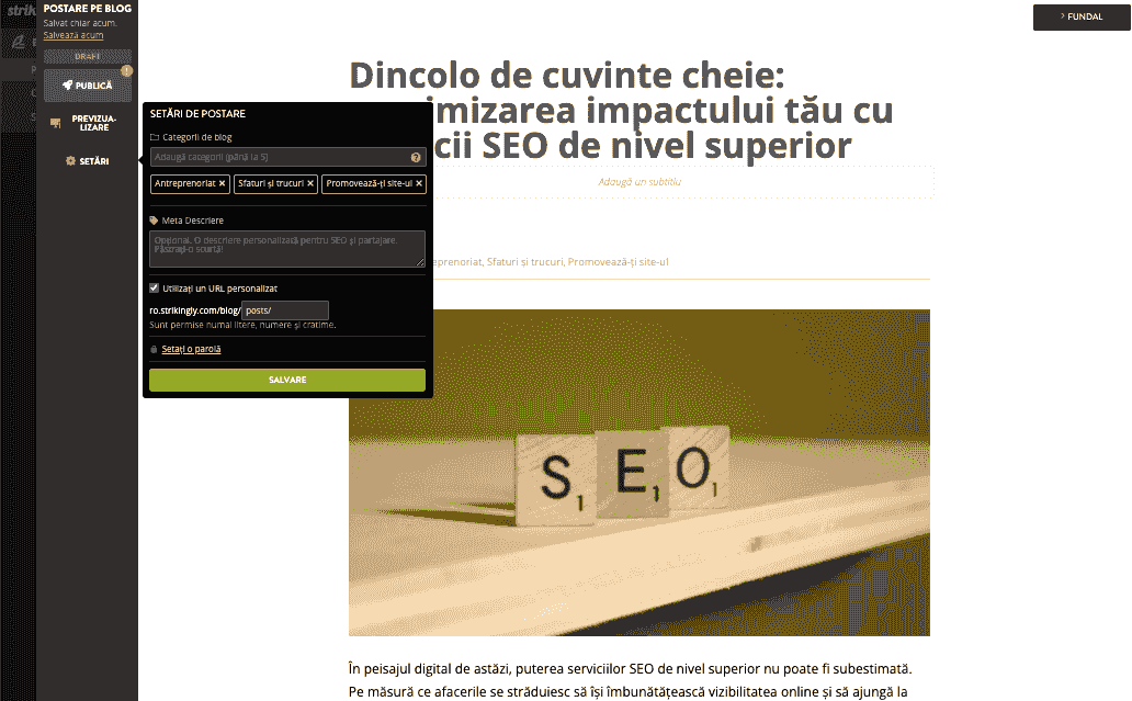 Alegerea furnizorului de servicii SEO potrivit - URL-uri personalizabile