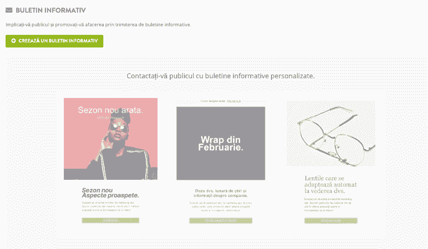 Funcția de newsletter Strikingly