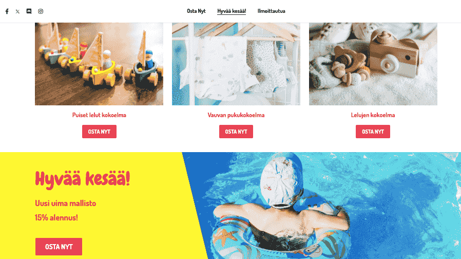 Peggi Verkkokauppa Store Template Strikinglyltä