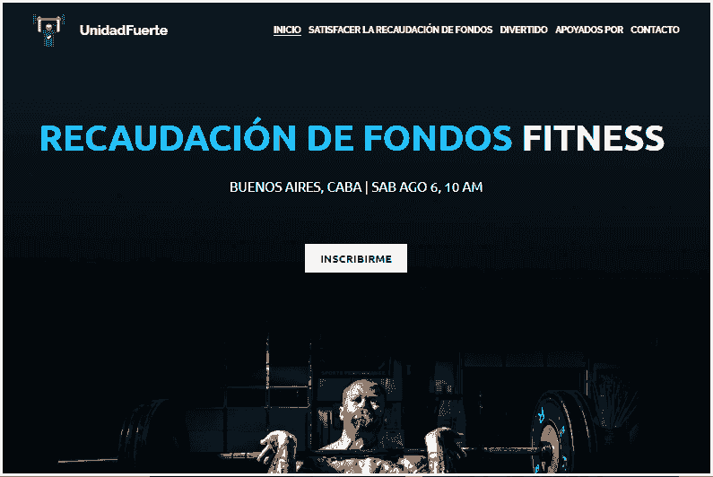 Plantilla de sitio web para organizaciones sin fines de lucro StrengthUnity de Strikingly